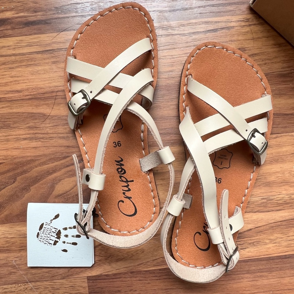 Handmade Crupon Barefoot Leather Sandals